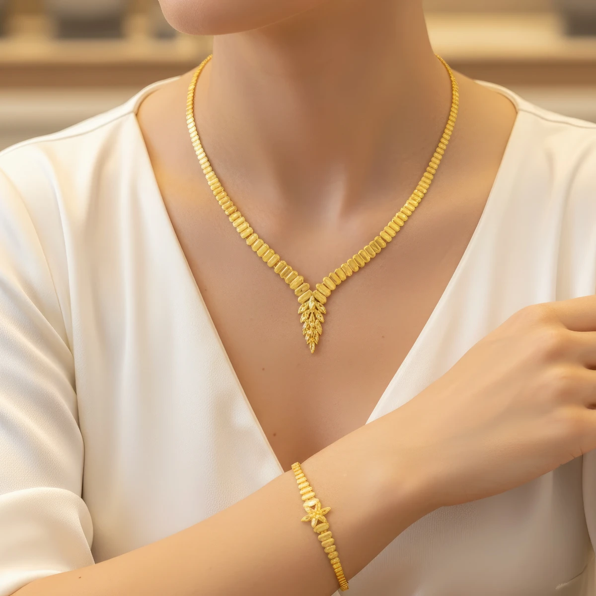 Altın Başak Kolye Seti