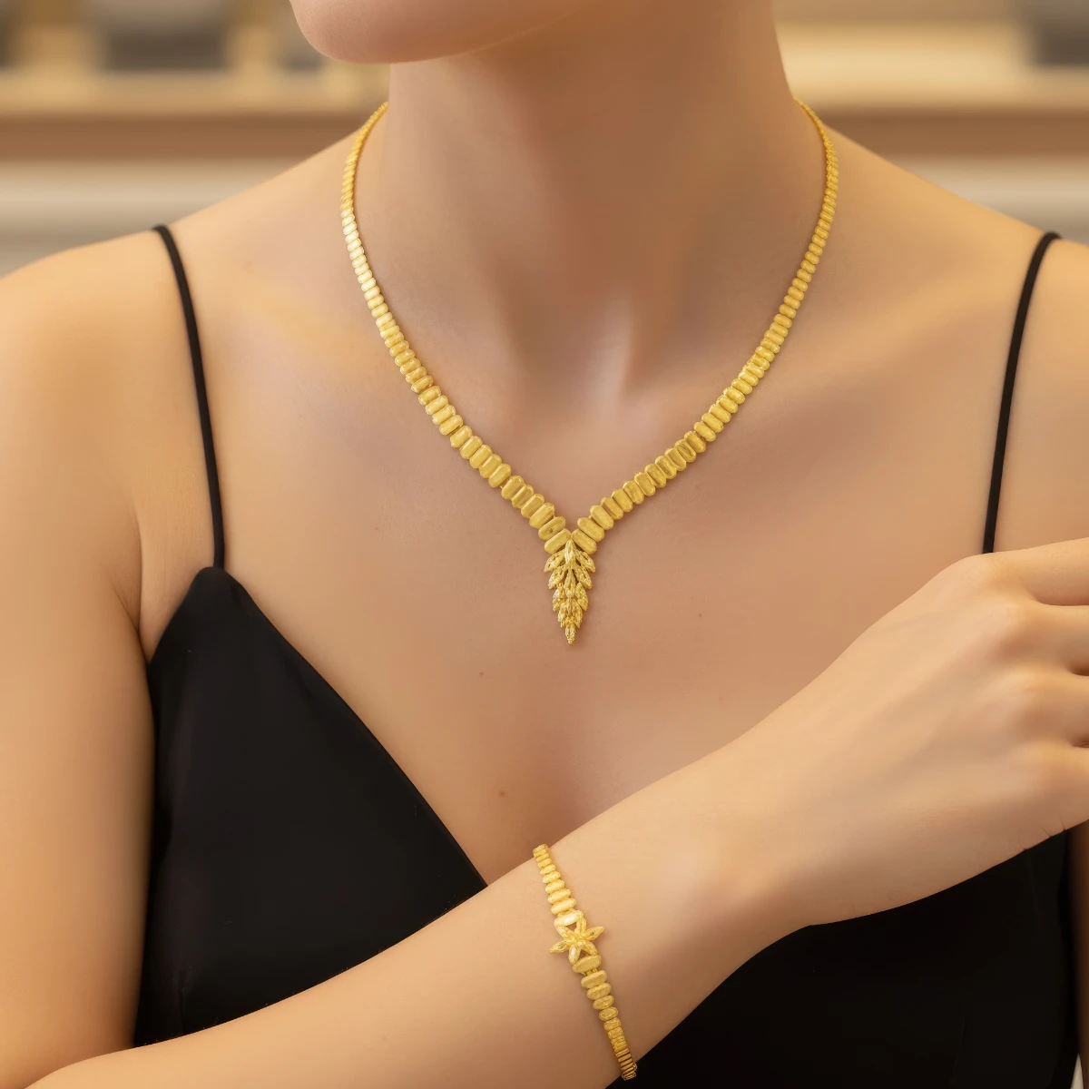 Altın Başak Kolye Seti