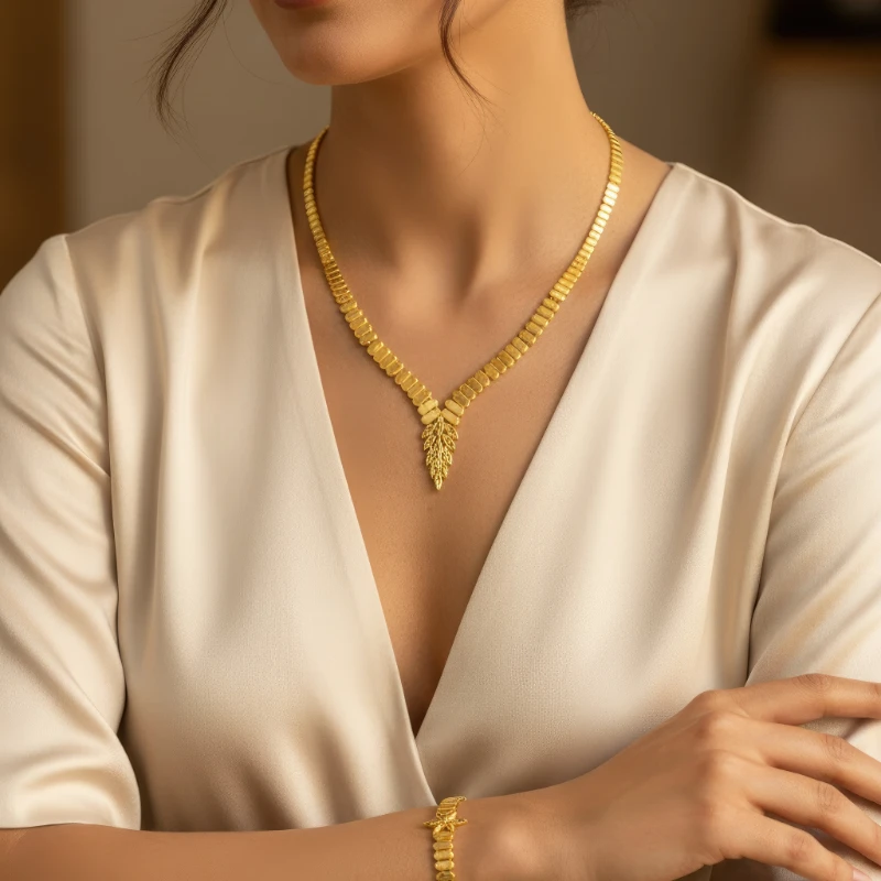 Altın Başak Kolye Seti 