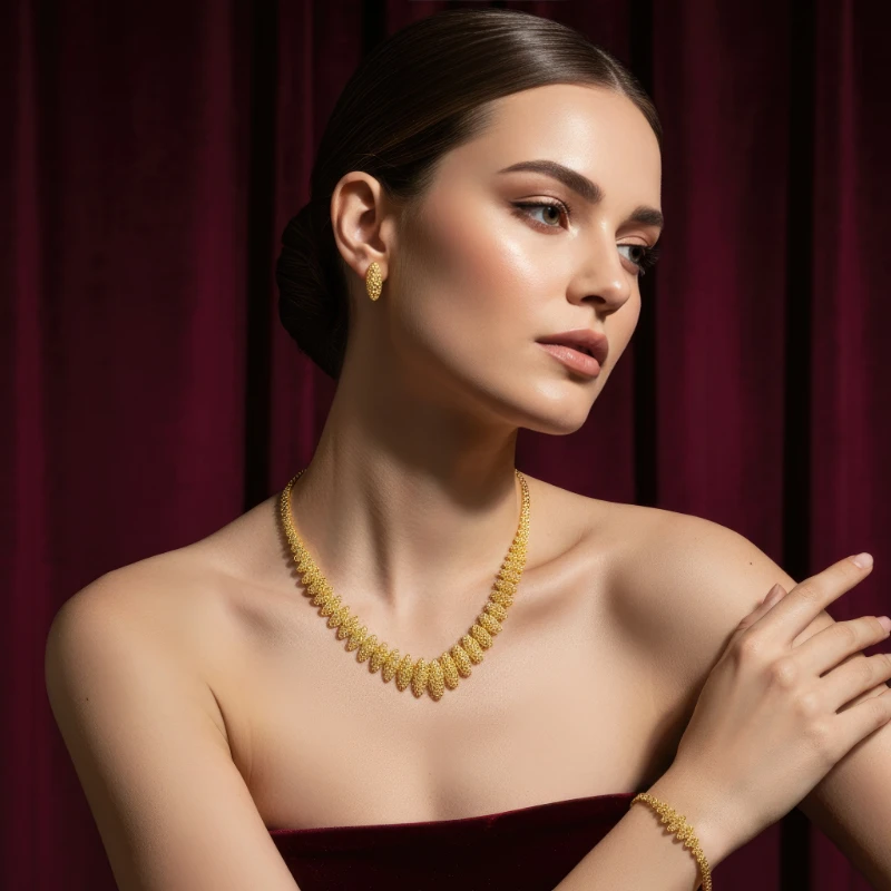 Altın Kleaopatra Kolye Seti