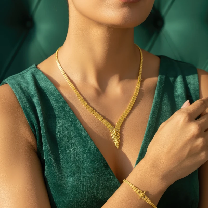 Altın Başak Kolye Seti 