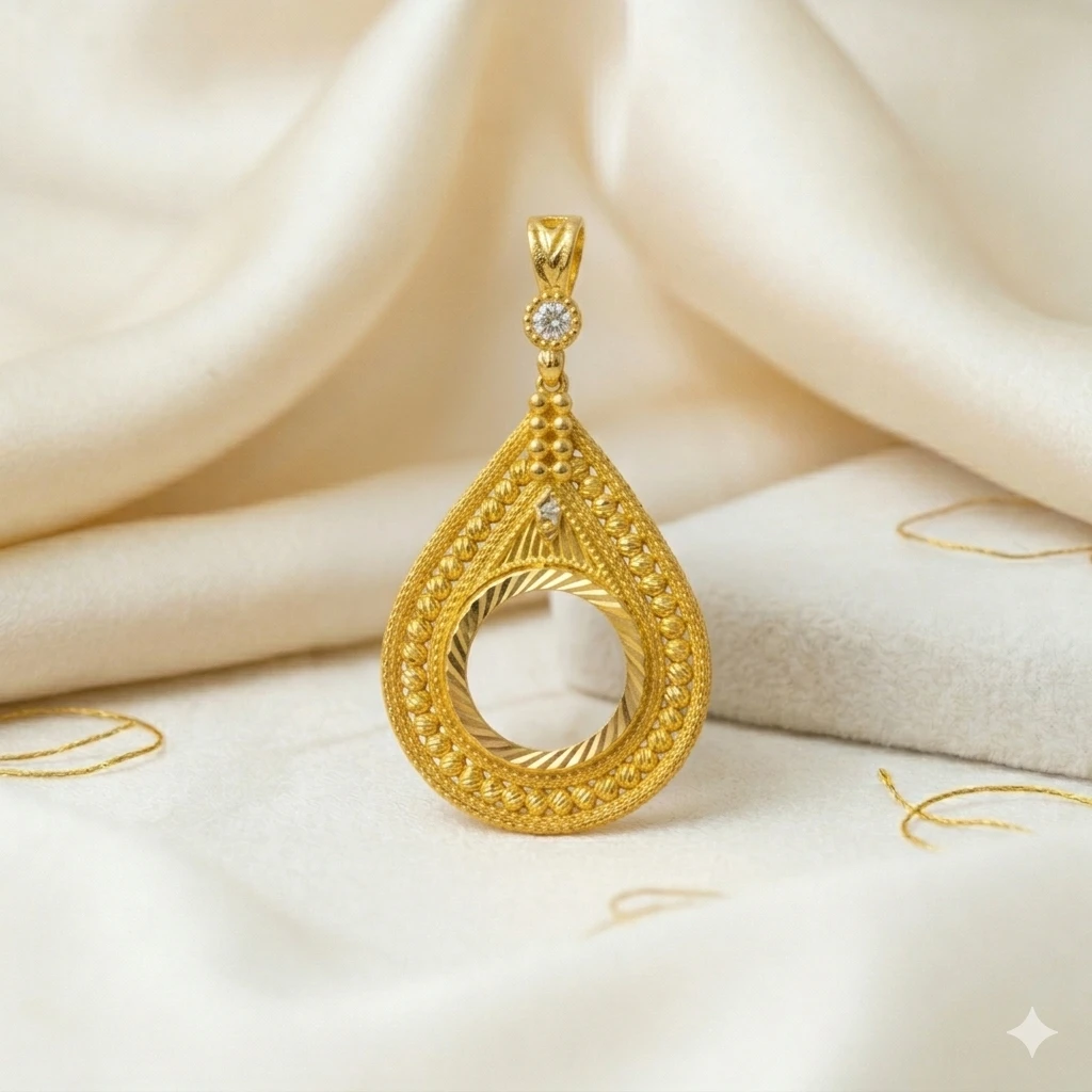 Çeyrek Yuvalı Damla Kolye Ucu