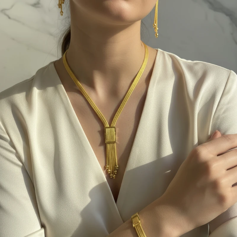 Hasır Tokalı Altın Set 