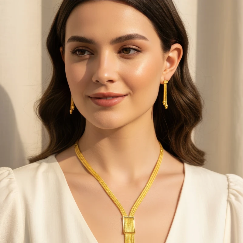 Hasır Tokalı Altın Set 