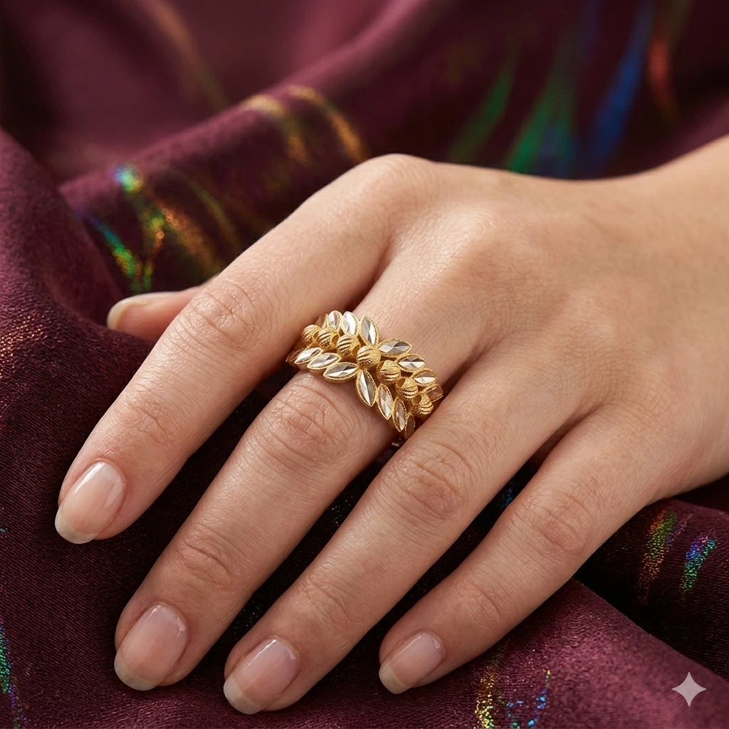 Başak Motifli Altın Yüzük