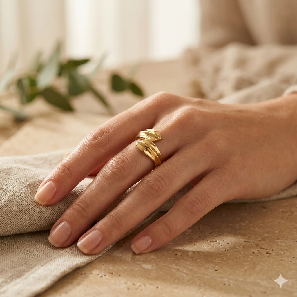 Elegance Akış Altın Yüzük