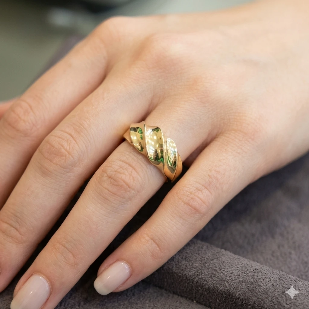 Katmanlı Form Altın Yüzük