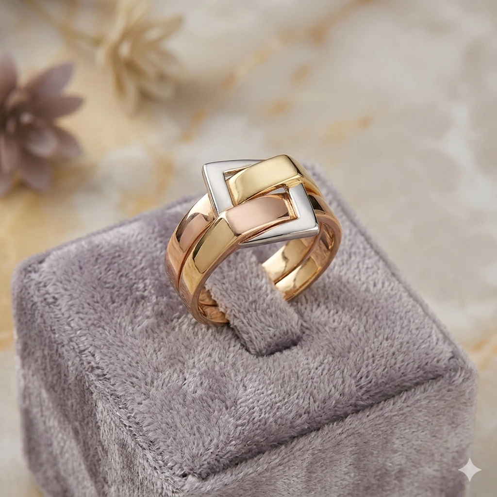 Modern Geometrik Altın Yüzük