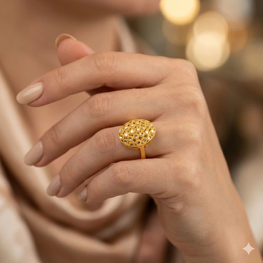 Modern Oval Ajur Yüzük