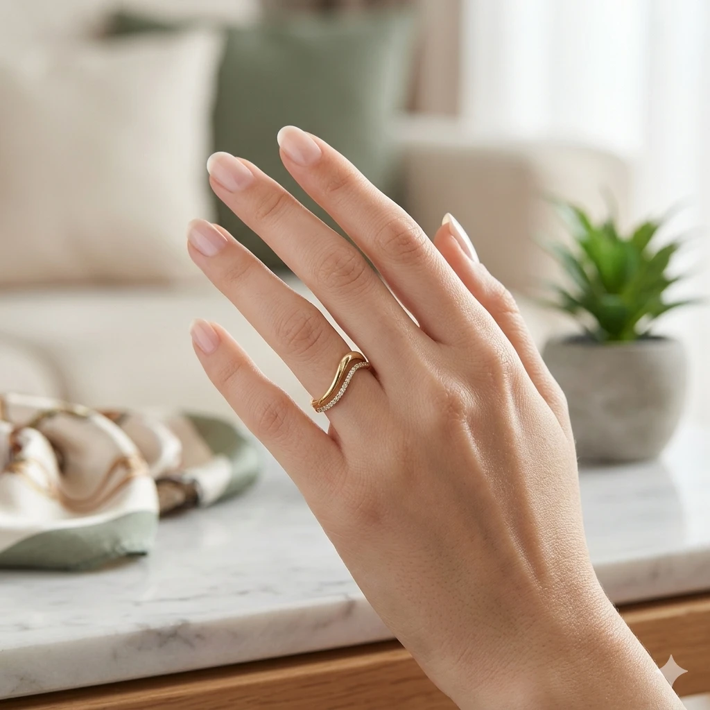 Zarif Akış Altın Yüzük