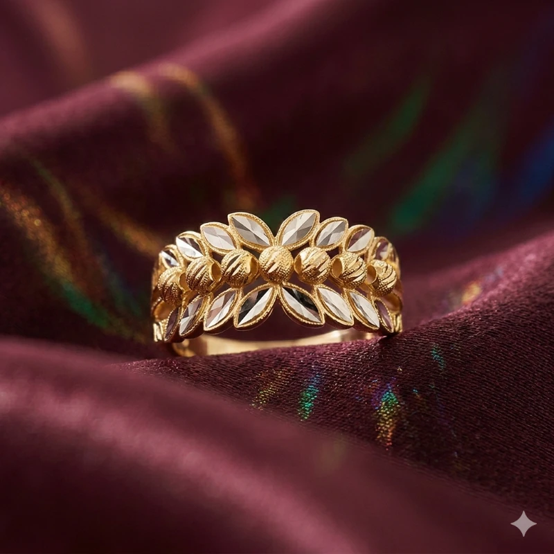 Başak Motifli Altın Yüzük