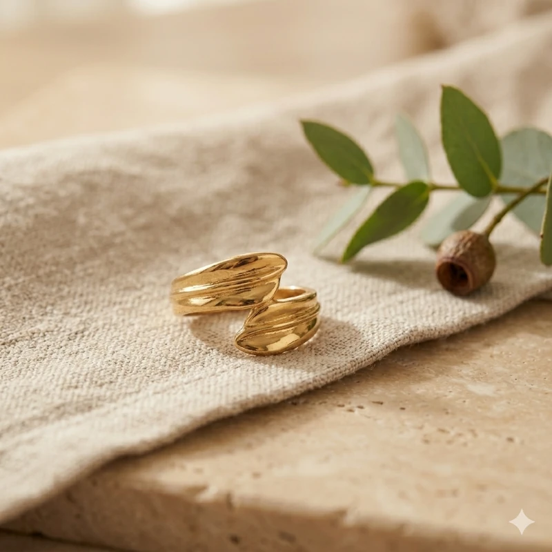 Elegance Akış Altın Yüzük