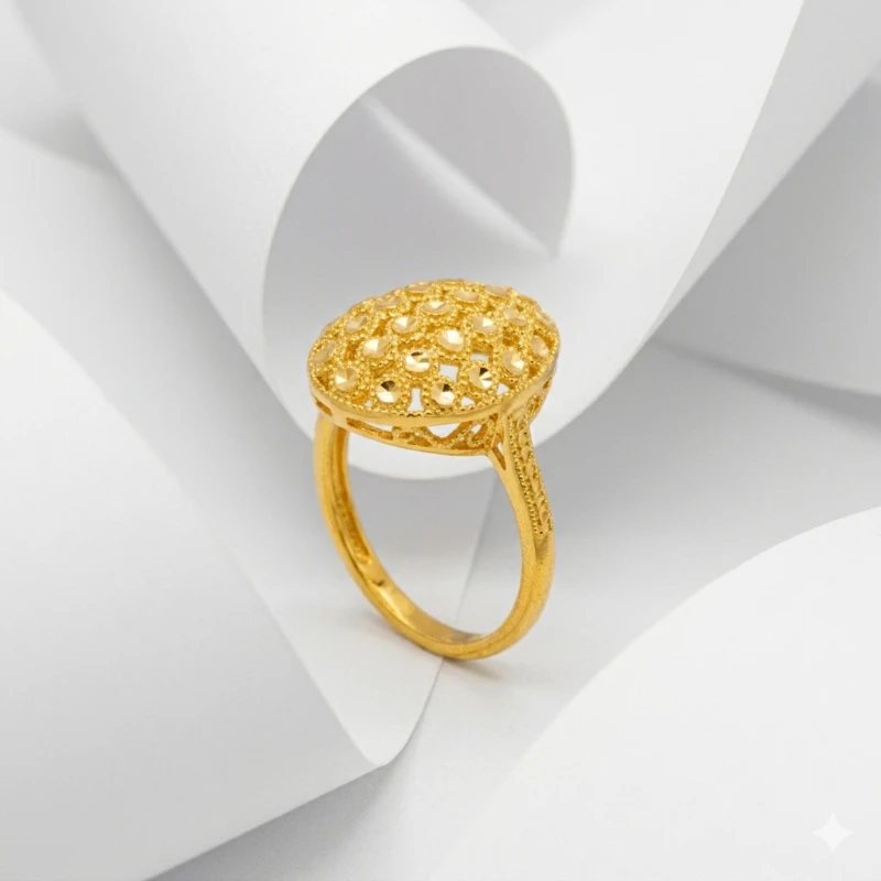 Modern Oval Ajur Yüzük 