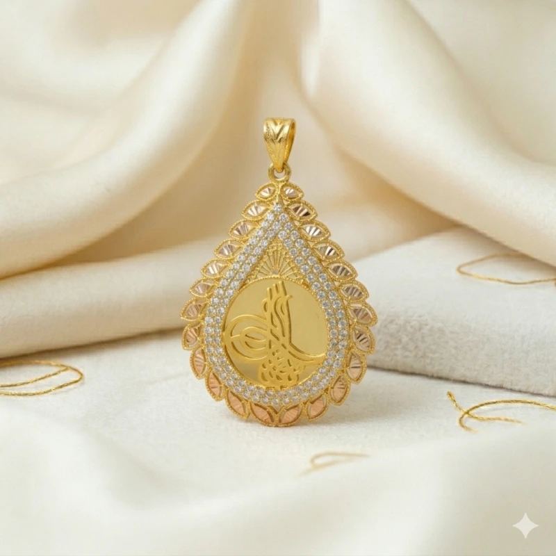 Osmanlı Tuğra Damla Kolye Ucu