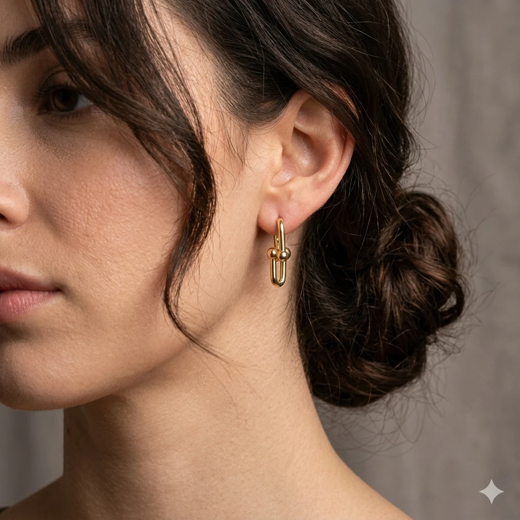 Zincir Form Ataş Küpe