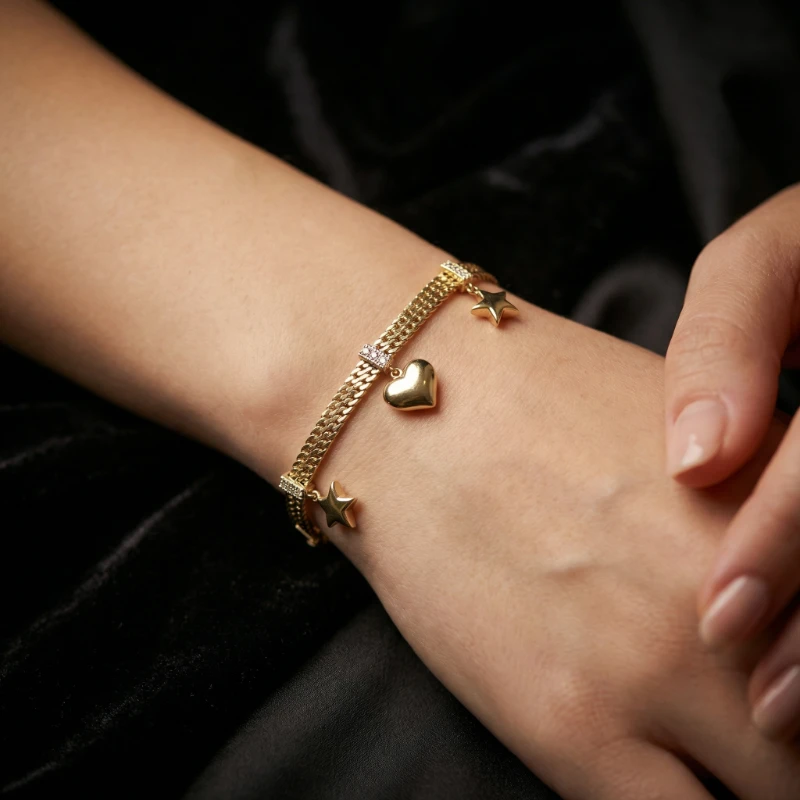 Aşk Yıldızı Sallantılı Bileklik 