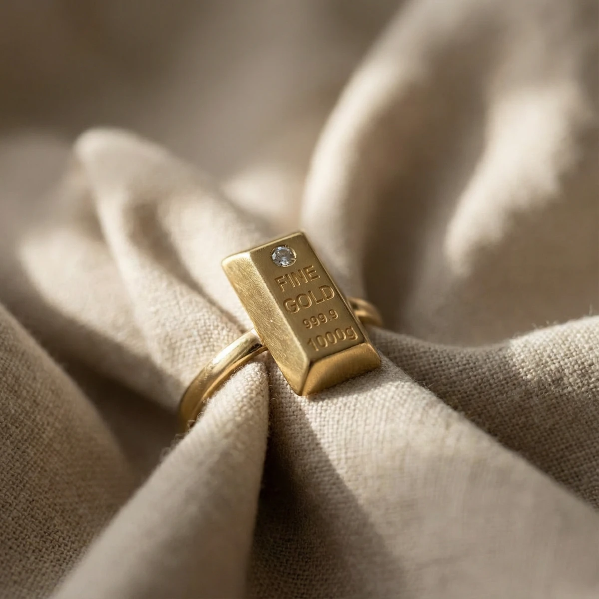 Külçe Form Altın Yüzük