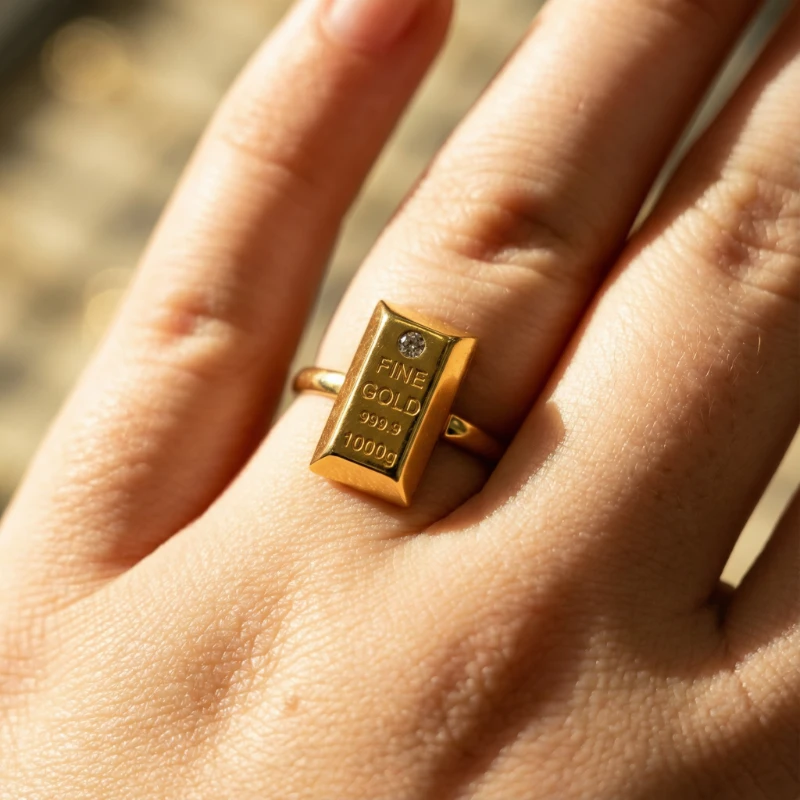 Külçe Form Altın Yüzük 