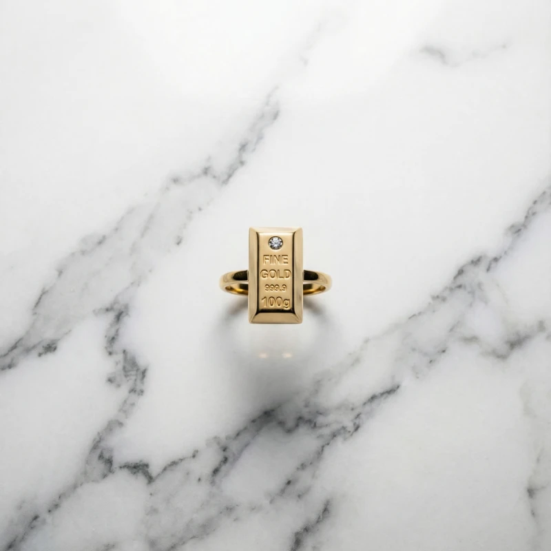 Külçe Form Altın Yüzük