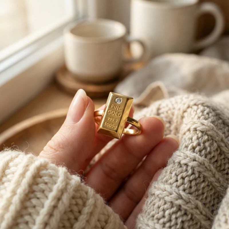 Külçe Form Altın Yüzük 