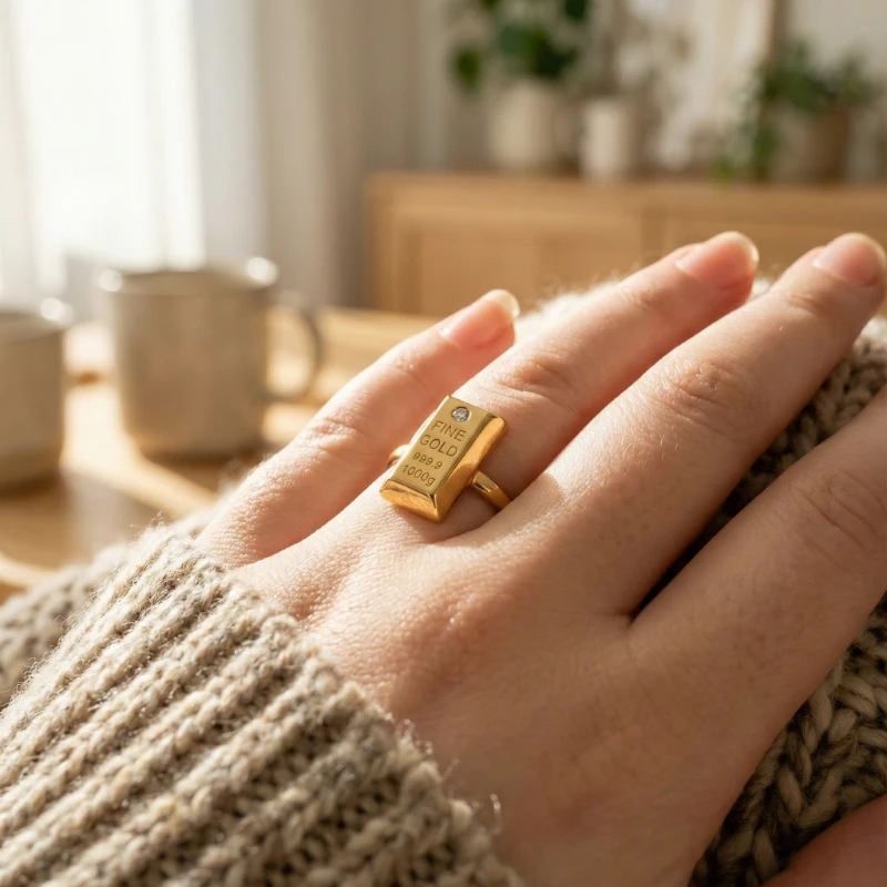 Külçe Form Altın Yüzük 