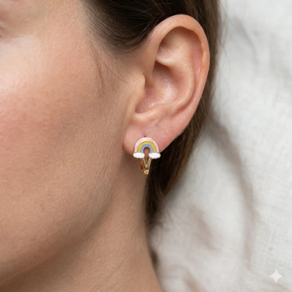 Mini Gökkuşağı Bebek Küpe