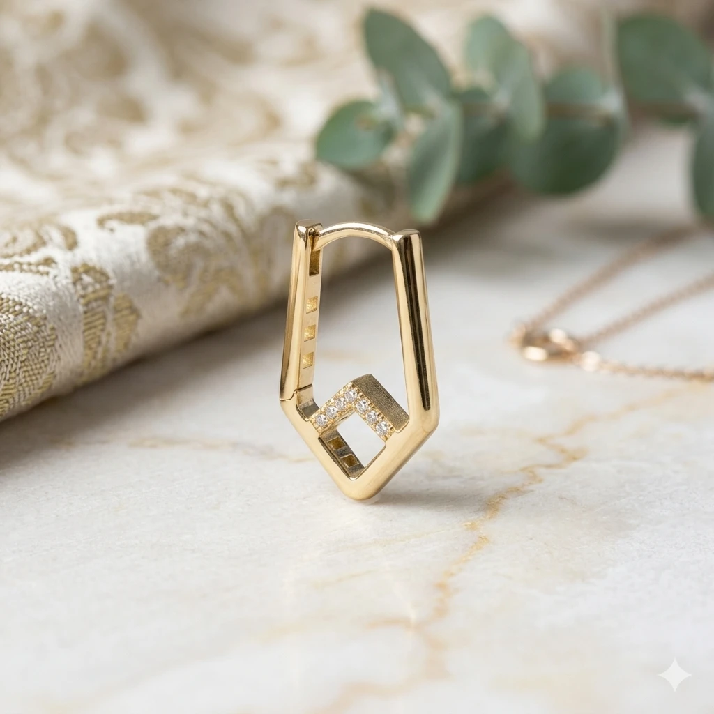 Urban Line Geometrik Halka Küpe