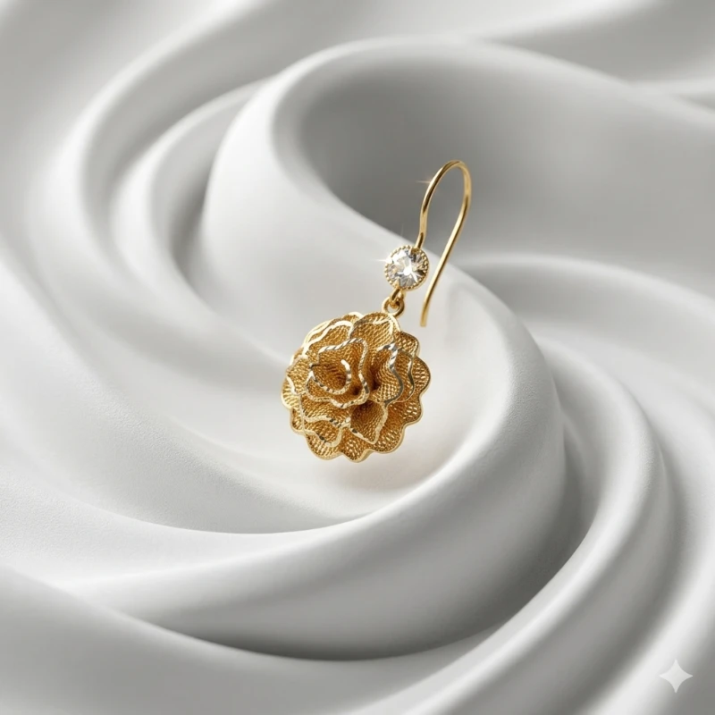 Lalezar Gül Sallantılı Küpe