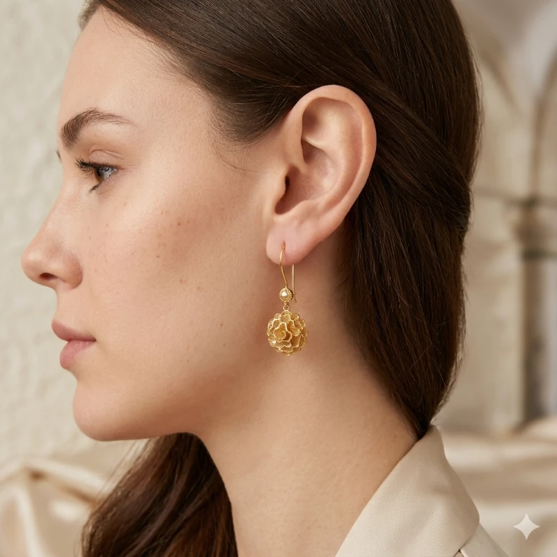 Lalezar Gül Sallantılı Küpe