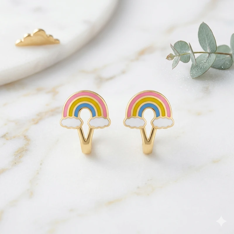 Mini Gökkuşağı Bebek Küpe