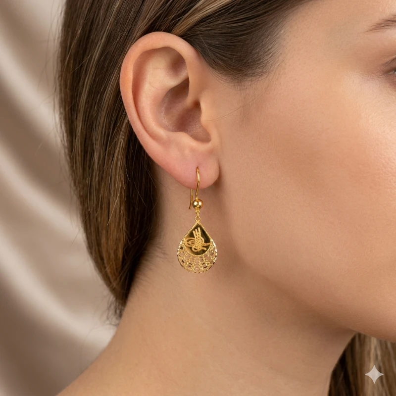 Royal Tuğra Sallantılı Küpe