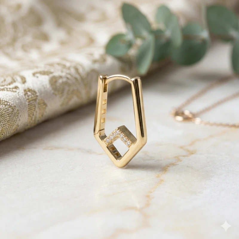 Urban Line Geometrik Halka Küpe