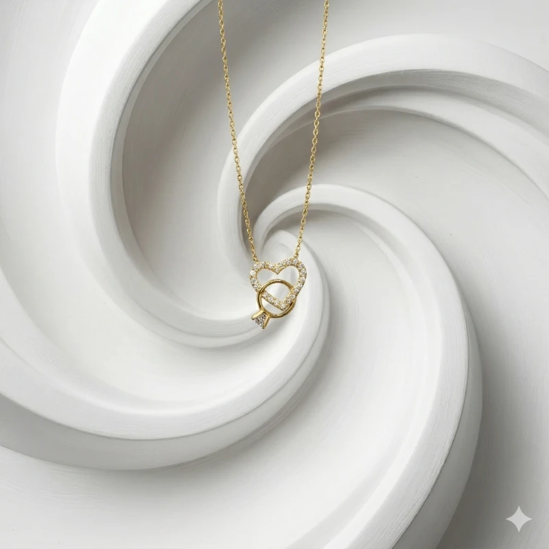 Aşk Yüzüğü Kalp Kolye