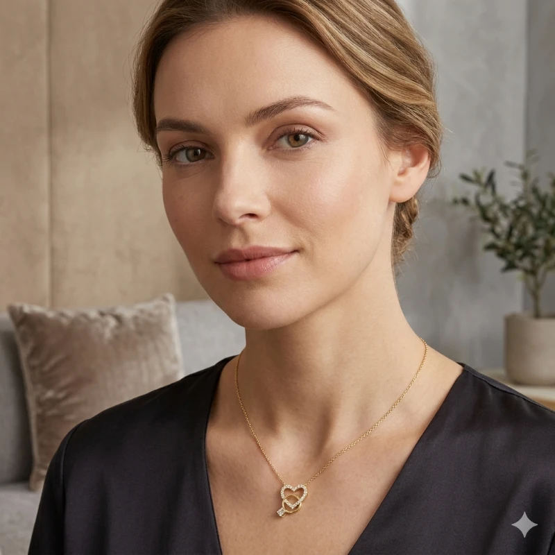 Aşk Yüzüğü Kalp Kolye