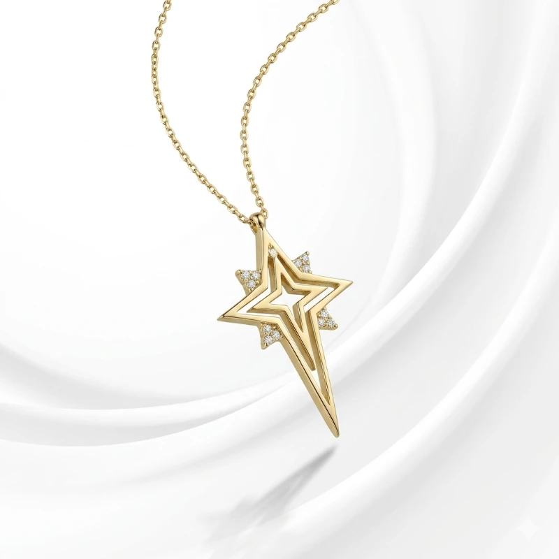 Taşlı Kuzey Yıldızı Kolye